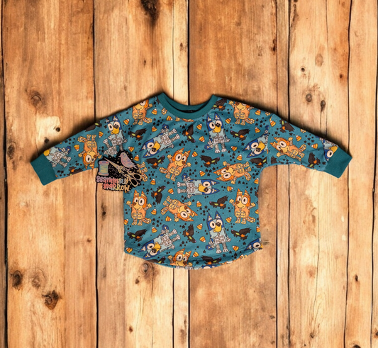 Blue Dog Halloween - Long Sleeve Dolman